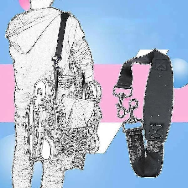 Ergonomisk skulderrem til Yoyo klapvogn, let og holdbar, sort