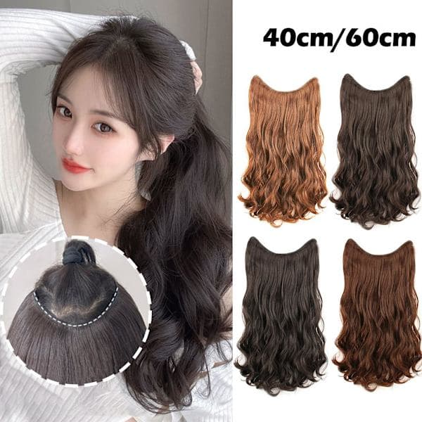 Pitkä kihara ja aaltoileva peruukki naisille G5J9 deep brown 60CM
