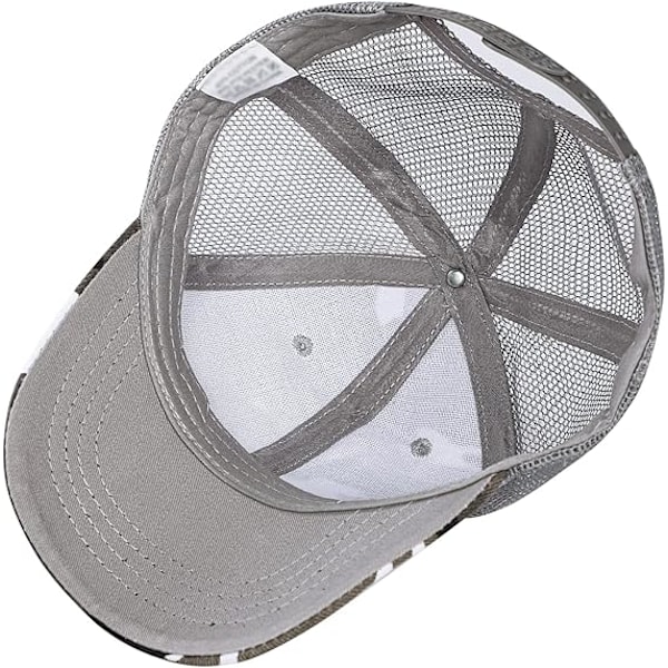 Barne Camo Baseball Cap Kamuflasje Mesh Solhatt Barn Bomull Snapback Cap Justerbar Topp Cap Baseball Cap White Camo