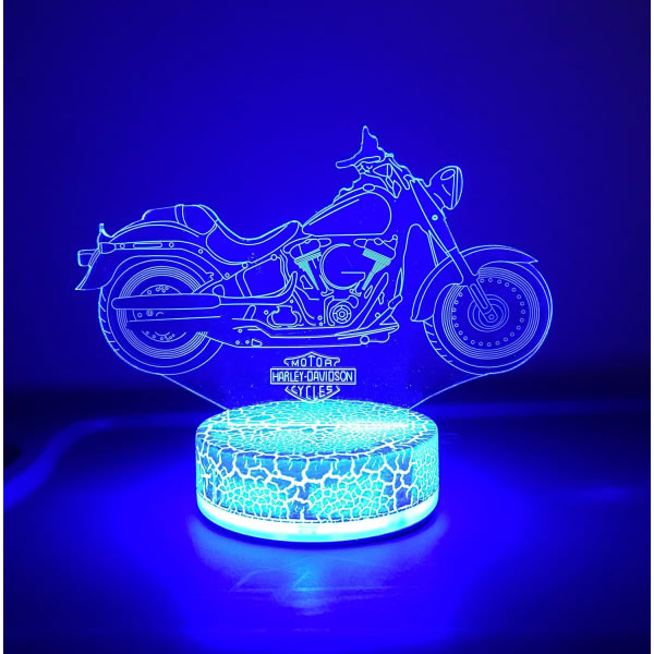 Harley Davidson Motorsykkel Lampe Nattlys Gaver 3D 7 Farger