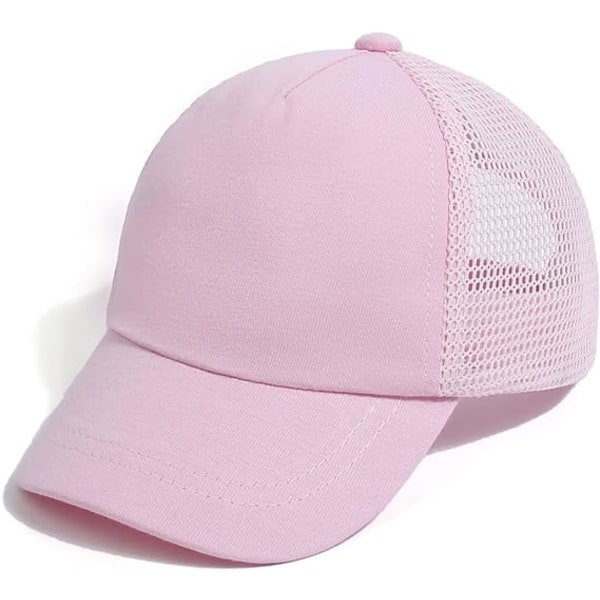 Enfärgad barn keps i mesh, 2-5 år, flickor och pojkar, golf, tennis, cool hatt, anti-UV, solskydd för barn på sommaren Pink