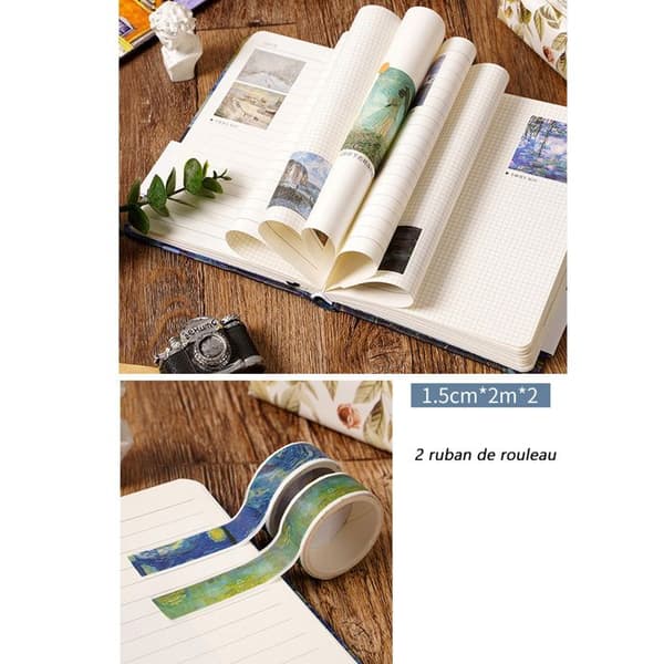 Notatboksett, B5 studentgave, kunstnotatbok-gavesett, oljemaleri-stil, D