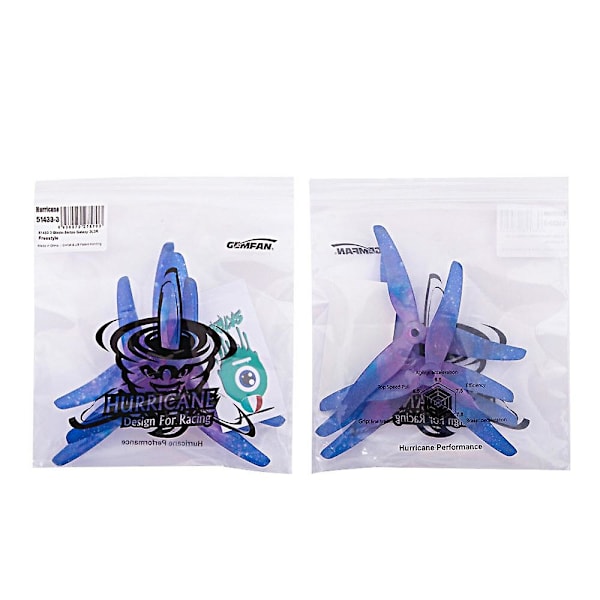 2 Par / 10 Par Gemfan Hurricane 51433 5.1x4.3 5143 5.1 Tum 3-Bladig Freestyle Propeller M5 Hål Starry Blue 10 pairs