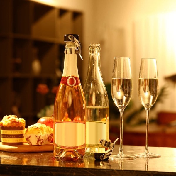 Rustfrit stål champagnepropper 2,71 x 1,93 tommer (8 stk.)