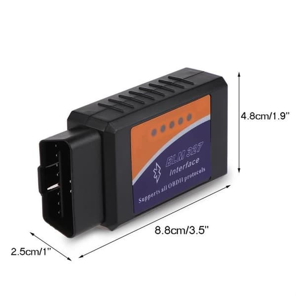 Mini ELM327 trådløs Bluetooth OBD2 auto OBDII diagnostisk kodescannerleser kompatibel med Android- og Windows-enheter