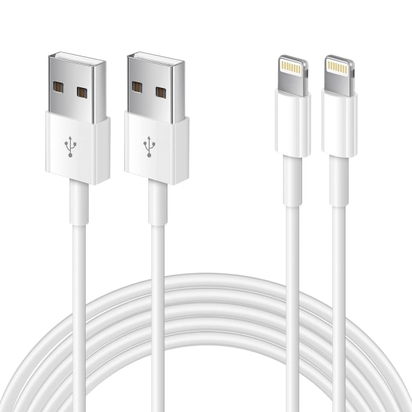 2-pakke kompatibel med Apple iPhone-laderkabel 1m, Apple Lightning til USB-kabelledning 1 meter hurtiglading Apple Phone lange kabler