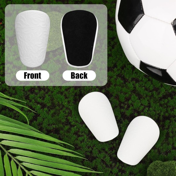 Fotball leggbeskyttere, ekstra mini leggbeskyttere fotball beskyttende leggbeskyttere (10x6cm hvit)