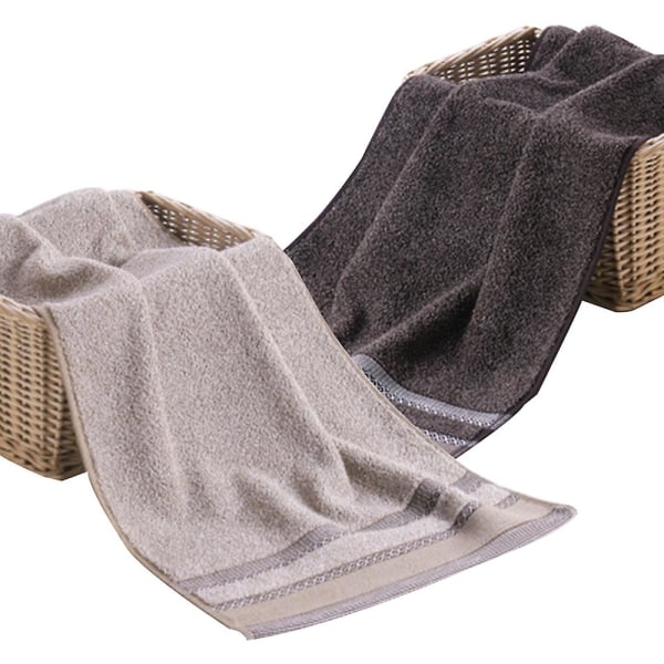 2-pack handdukar, 100 % bomullshanddukar för badrum, snabbtorkande mjuk och absorberande handduk (grå) Brown
