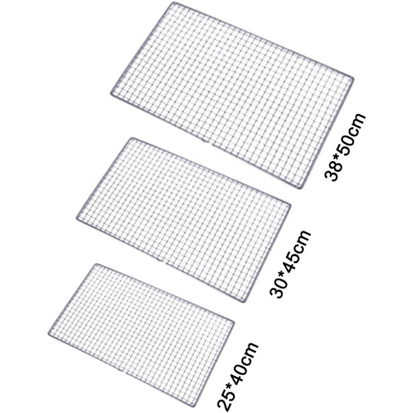 BBQ-grill, rustfrit grillrist i rustfrit stål, grillnet til udskiftning af madlavning, fungerer på ryger, pille, gas, kul 25 to 40cm