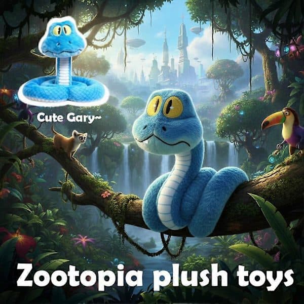 Zootopia Plysch Ormleksak Blå Vit Flexibel Gosig Inredning Unik Present large size
