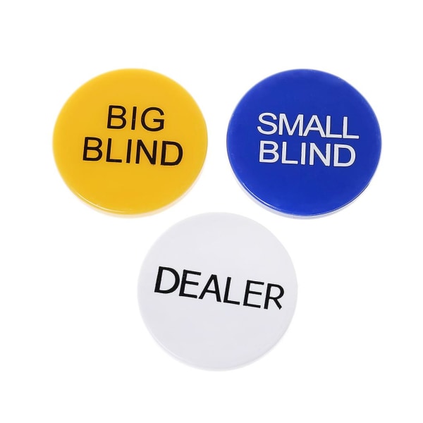 Texas Hold'em Big Blind Small Blind Dealer Party Casino Poker Kortspillrekvisitter