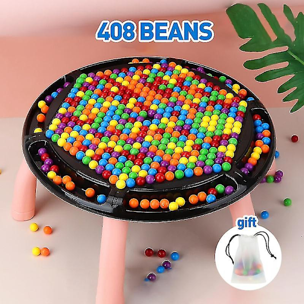 Regnbue Ball Matching Leke Fargerik Morsom Puslespill Sjakkbrett Spill Med 408 stk Fargede Perler Intelligent Hjerne Spill Utdanningsleke 408 Beads