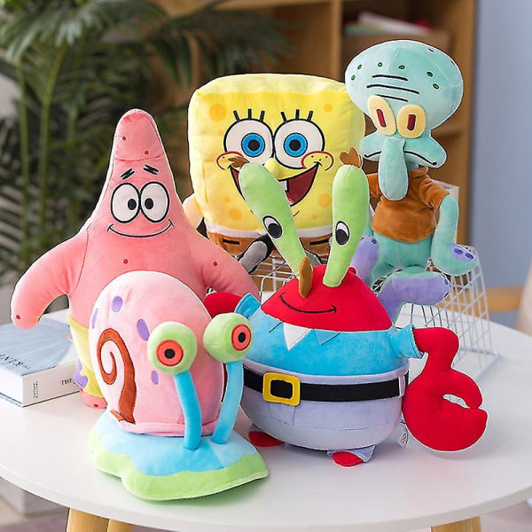 Spongebob, Patrick Star,Plyschleksaker Barndockor Födelsedagspresenter för pojkar och flickor SpengeBob 11-13 cm pendant