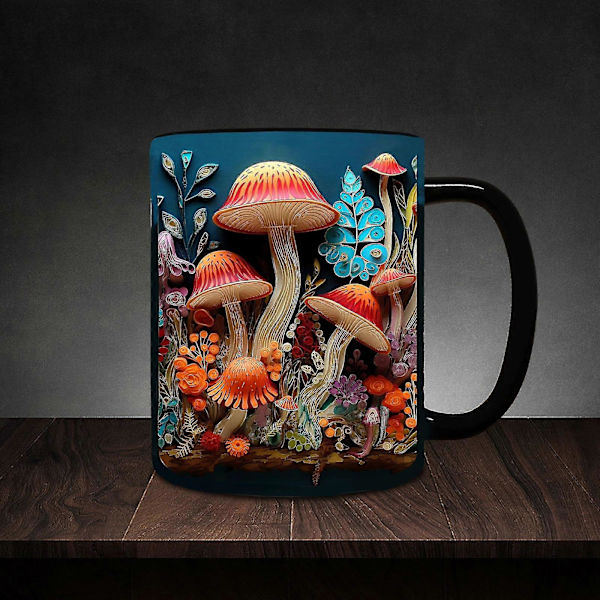 2024 NY Magic Mushroom Kops Keramik Kaffeekop Teekop med 3D Magic Mushroom Kopper