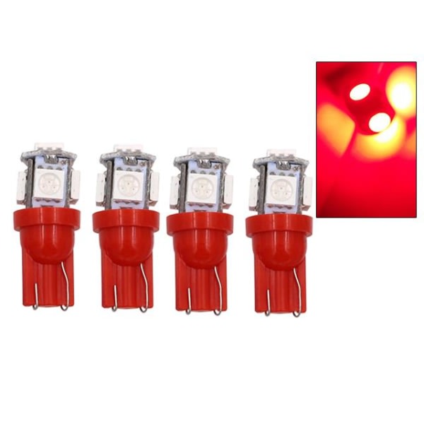 t10 w5w punainen Led 5 kpl 5050SMD siru 12v tyyli 4-pakkaus Punainen 4-pakkaus Red 4-pack