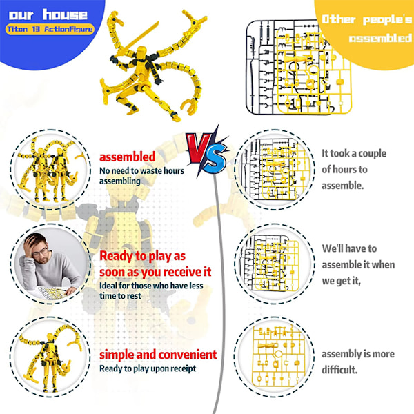 Præsamlet 18,3 cm T13 Action Figur 3D-Printet Multi-ed A1 A1