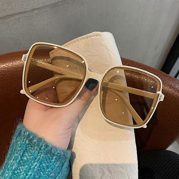Muotisuunnittelijan neliönmuotoiset aurinkolasit naisille, retro vintage gradientti aurinkolasit naisille, kirkas linssi, musta valkoinen Oculos De Sol Leopard other