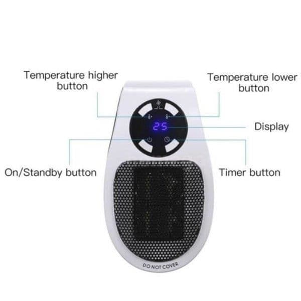 Mini elektrisk varmeblæser til stikkontakt, kraftig blæser og hurtig opvarmning, ventilator til ovne, radiator EU
