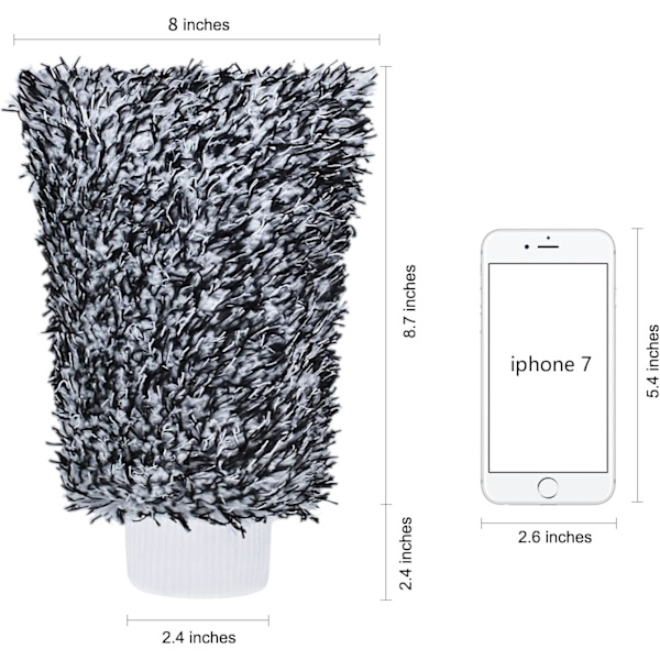 Mikrofiber Bilvask Vask Handsker Rengøringsudstyr Svamp, 2 Sæt Professionelle Ingen Ridser Polering Rengøringshandsker Grey