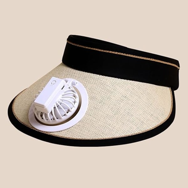 USB-opladning Baseball Hat Tre hastighedsjusterbar tilstand Bærbar ventilatorhætte til voksne teenagere Børneventilatorhætte Sommer Fit Cap Beige