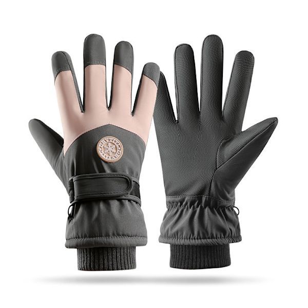 Skidhandskar Vinterhandskar För Kvinnor Män Snowboard Vantar Touch Rosa Grå Pink Gray