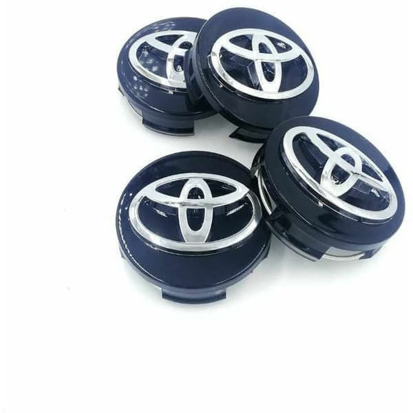 Toyota 4 62mm Hjulkapsel til Sort Logo Badge