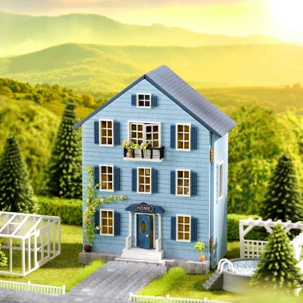 Diy dockhus kit, miniatyr dockhus kit