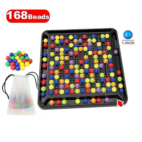 Regnbue Ball Matching Leke Fargerik Morsom Puslespill Sjakkbrett Spill Med 408 stk Fargede Perler Intelligent Hjerne Spill Utdanningsleke 168 Beads