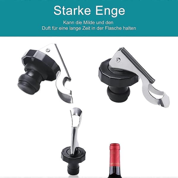 4 stk. flaskepropper med spak, universelle flaskepropper, vinpropp, for vinsamling, champagne