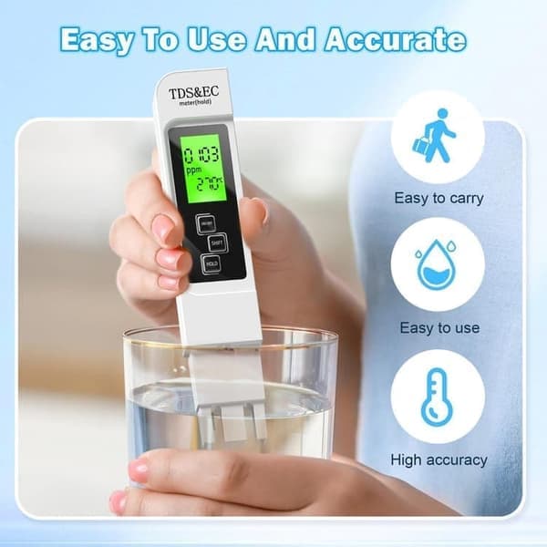 2-pack 4-i-1 TDS Vattentestare – Mäter TDS, EC & Temperatur (°C/°F) för Dricksvatten, Brunn, Pool & RO/DI