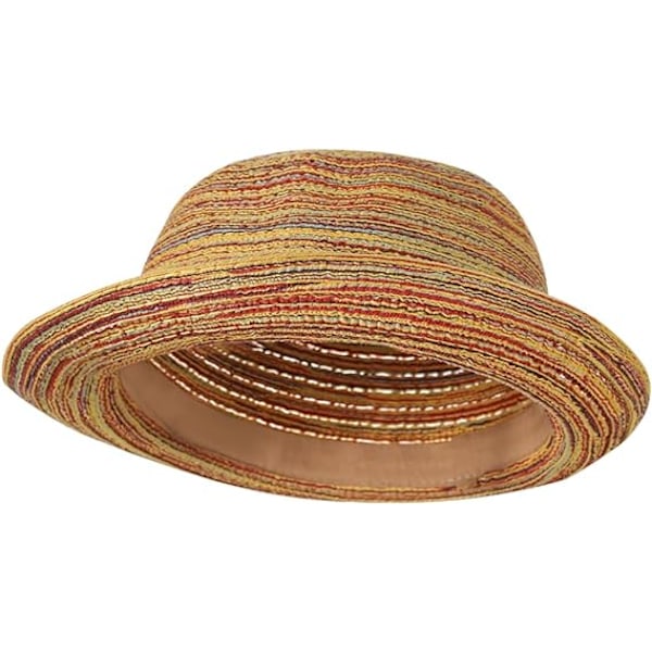 Halm Trilby Hattar Förälder-Barn Jazz Mössa Färgade Solskydd Hattar Sommar Strand Solhatt för Kvinnor Män Barn