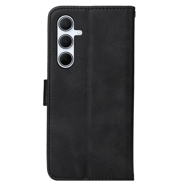 SKALO Samsung A56 5G PU Læder Wallet Case - Flere Farver Sort Black Svart