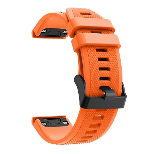 Til Garmin Fenix 5 Silikone Sportsurrem Justerbar Håndledsrem med Sort Spænde Orange Garmin Fenix 5