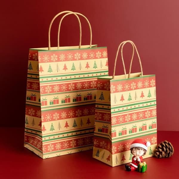 ANTCOOL Julklappspåse - 12 stycken - Storlek 19x8x25cm - Beige