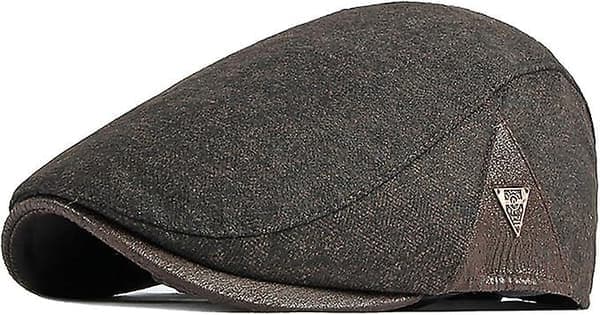 Flat caps herre beret høst vinter, peaked cap Cabbie Hunter hatt (Kaffe)