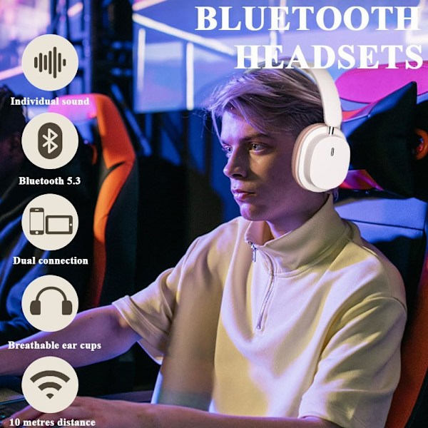 Pink Trådløse Bluetooth Over-Ear Hovedtelefoner, Foldbare + Kablet Tilstand, Støjreducerende Mikrofon