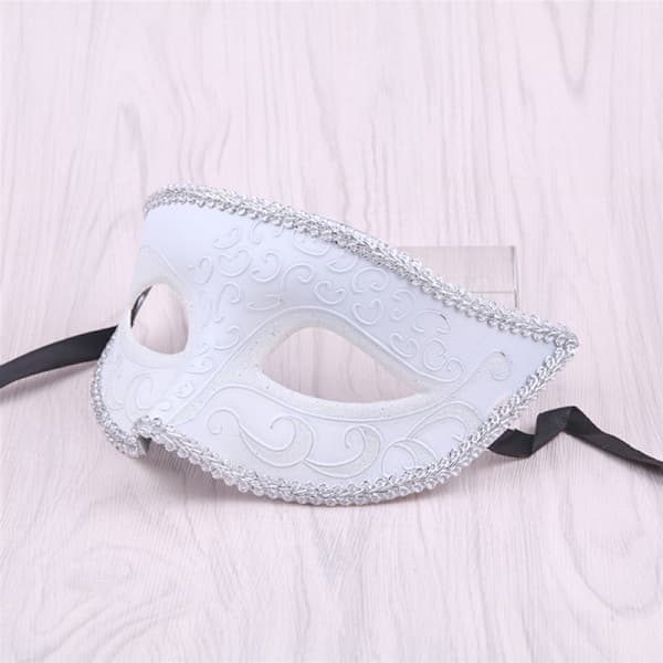 Maskeradmasker för par Venetianska Kvinnor Spets Män PP Cosplay Silver ONESIZE Silver
