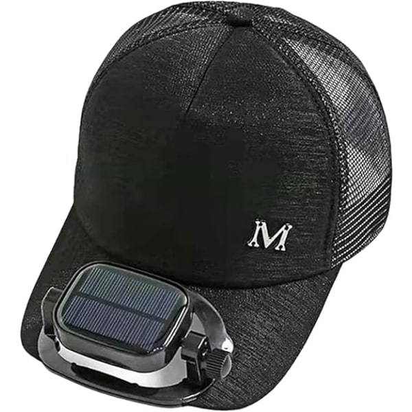 Unisex Hat Fan Baseball Cap with Fan, Solar+USB Dual Power Supply, Adjustable Wind Speed and Direction, for Golf, Travelling