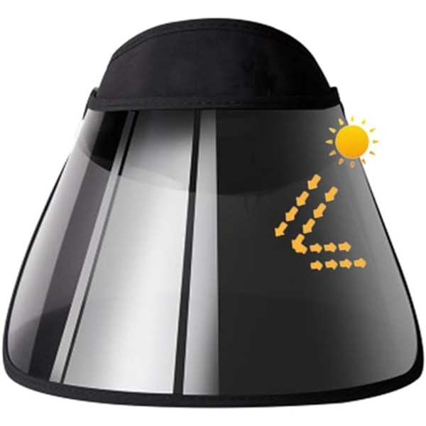 Justerbar solhatt 360° roterande solskydd hatt UV-skydd hatt för utomhuscamping vandring golf tennis svart