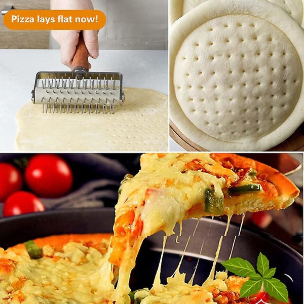 Bakverktyg Rostfritt stål Kavel Pizza Kex Bakredskap Övrigt Trä Handtag Pizza Puncher