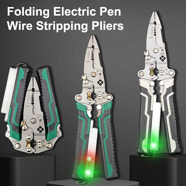 Foldbar kabelstripper med elektricitetsmålingsfunktion til Things P sort black