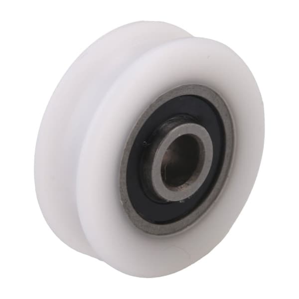 4st Vita Innerdiameter 4mm U-spår Nylon Hjul För Skjutdörr