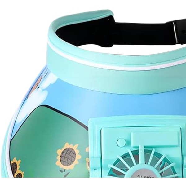 Børns sommerhatte med solhat indbygget ventilator USB genopladelig stor skygge åndbar udendørs solskygge ventilator hatte mini ventilator hat blue