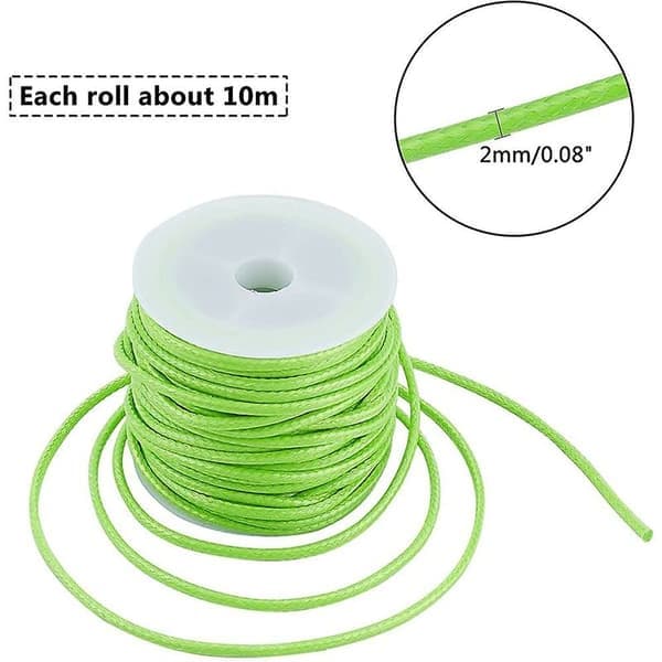 12 färger vaxad tråd 10m/rulle, vävt rep av 1mm polyestertråd för armband