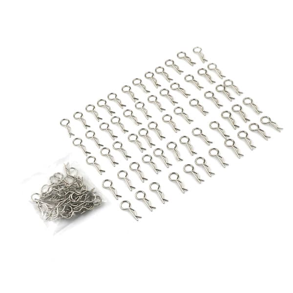 100 stk. karosseriklips i rustfritt stål, splint for 1/10 1/16 RC HS 0 1