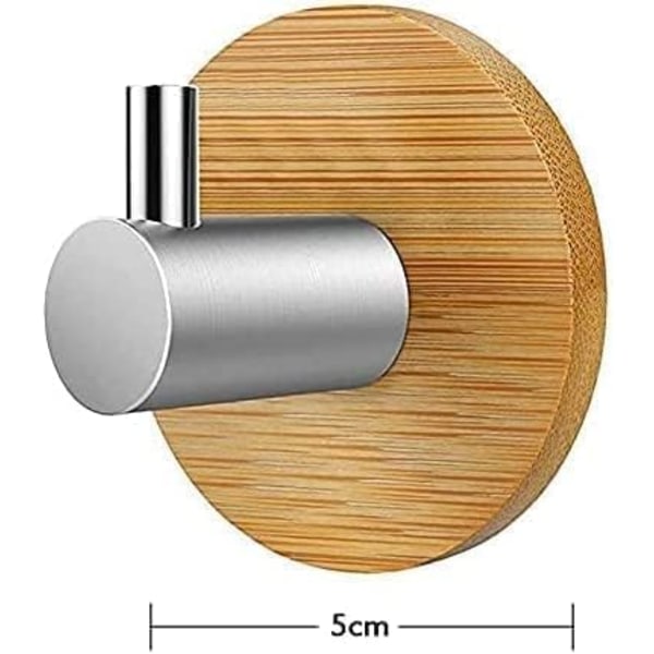 4 st självhäftande träkrokar för badrock handduk, trä självhäftande klädkrokar tunga väggdörrkrokar, klibbiga krokar för upphängning