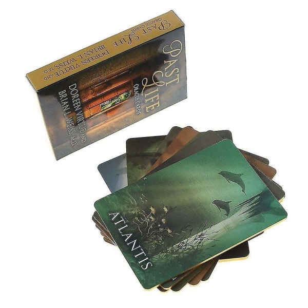 Past Life Oracle Cards Tarotkort för Nybörjare och Bokset med Engelsk Guidebok (FMY)