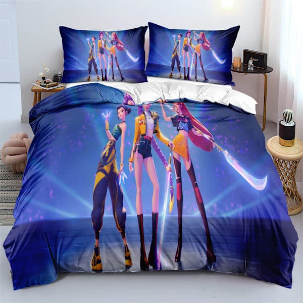 Huntrix Trykt Sengetøysett | 1 Dynetrekk + 2 Putetrekk (Anime-tema)] RH-01 180*210cm three-piece set