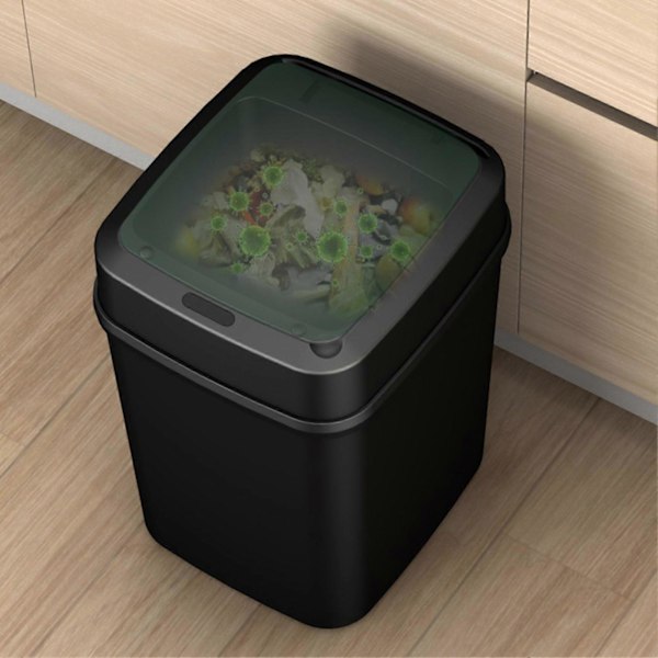 12L Smart Soptunna med Lock, Beröringsfri Infraröd Induktion, Låg Energiförbrukning, Elektrisk Intelligent Automatisk Sensor Sopbehållare för Dagligt Bruk KAESI