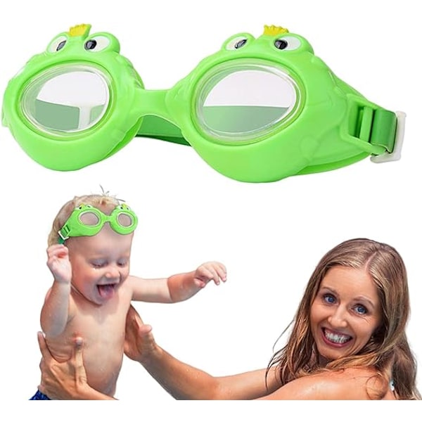Anti-UV tecknade simglasögon för barn, anti-imma barn glasögon för pojkar och flickor i åldern 6-14 år, grön